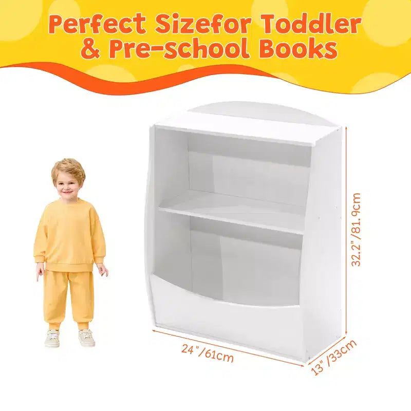 Organisateur de rangement, bibliothèque enfant en bois à 2 niveaux, étagère multi-casier, armoire de rangement pour chambre d'enfant, maternelle, école