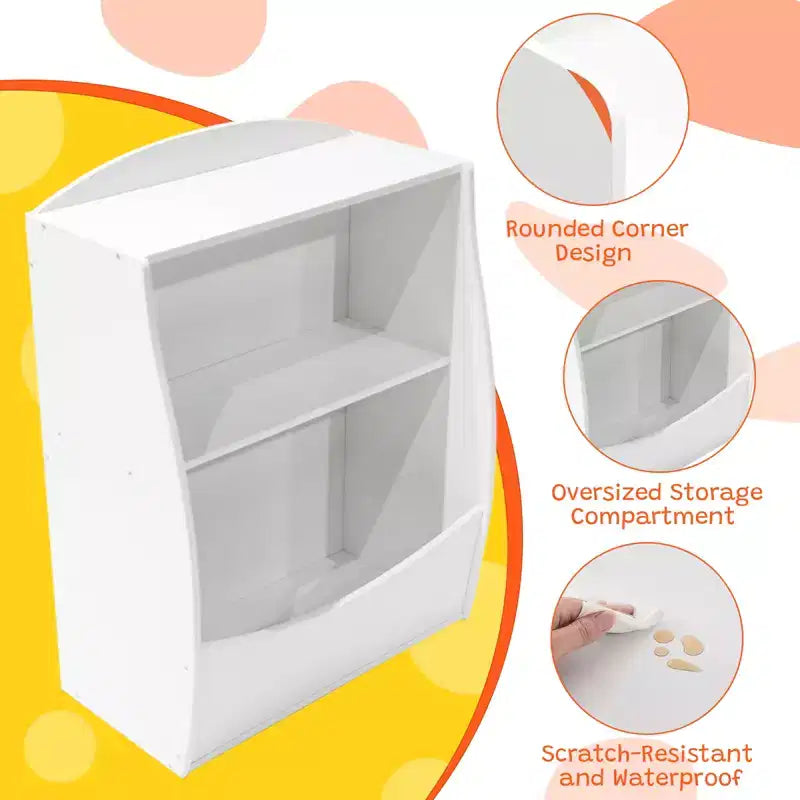 Organisateur de rangement, bibliothèque enfant en bois à 2 niveaux, étagère multi-casier, armoire de rangement pour chambre d'enfant, maternelle, école