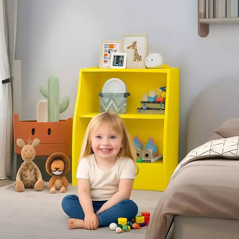 Organisateur de rangement, bibliothèque enfant en bois à 2 niveaux, étagère multi-casier, armoire de rangement pour chambre d'enfant, maternelle, école