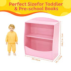 Organisateur de rangement, bibliothèque enfant en bois à 2 niveaux, étagère multi-casier, armoire de rangement pour chambre d'enfant, maternelle, école