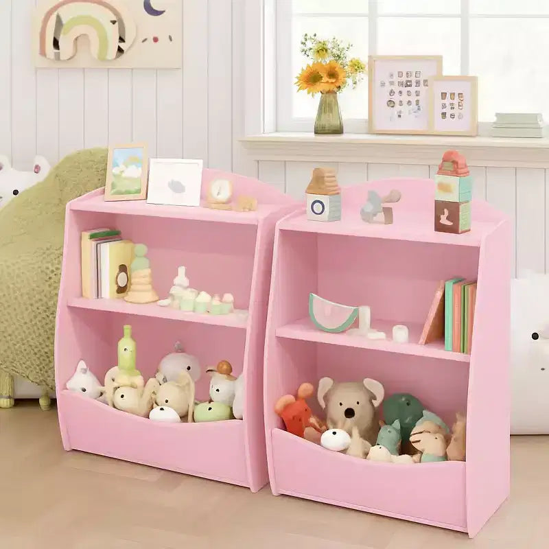 Organisateur de rangement, bibliothèque enfant en bois à 2 niveaux, étagère multi-casier, armoire de rangement pour chambre d'enfant, maternelle, école