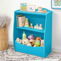Storage Organizer, 2-Tier Wooden Children's Bookcase, Multi Shelf Cubby, Storage Cabinet for Children's Room, Kindergarten,School