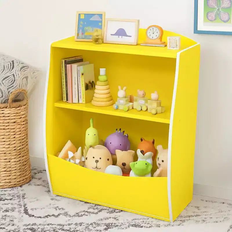 Organisateur de rangement, bibliothèque enfant en bois à 2 niveaux, étagère multi-casier, armoire de rangement pour chambre d'enfant, maternelle, école