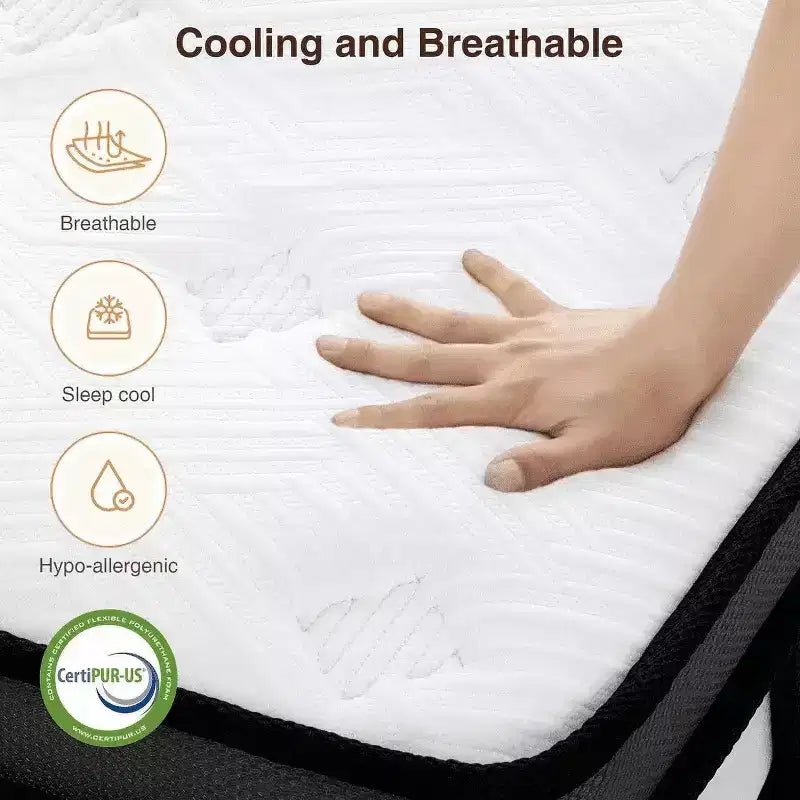 Liquidation matelas King - Matelas hybride 14 pouces en boîte, ressorts ensachés, fermeté moyenne, isolation des mouvements, certifié CertiPUR-US, sans fibre de verre
