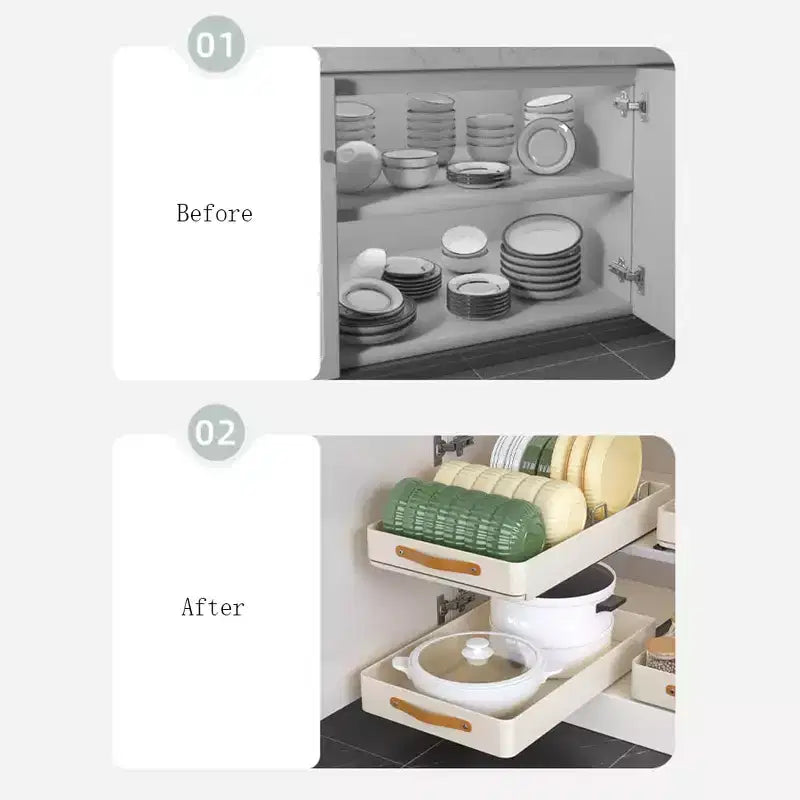 Organisateur coulissant de meuble sous évier, étagères coulissantes en acier inoxydable, égouttoir, tiroirs coulissants pour armoires de cuisine, salle de bain et cellier
