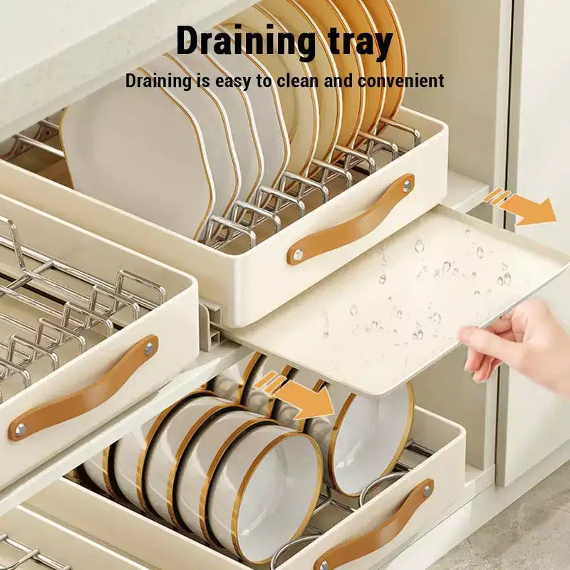 Organisateur coulissant de meuble sous évier, étagères coulissantes en acier inoxydable, égouttoir, tiroirs coulissants pour armoires de cuisine, salle de bain et cellier