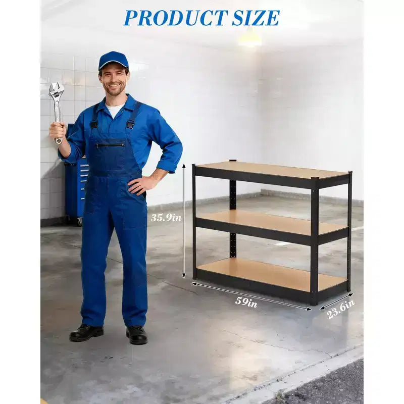 Étagères de rangement pour garage, étagères modulables, capacité de 900 kg, racks de rangement métalliques pour entrepôt, cellier, sous-sol