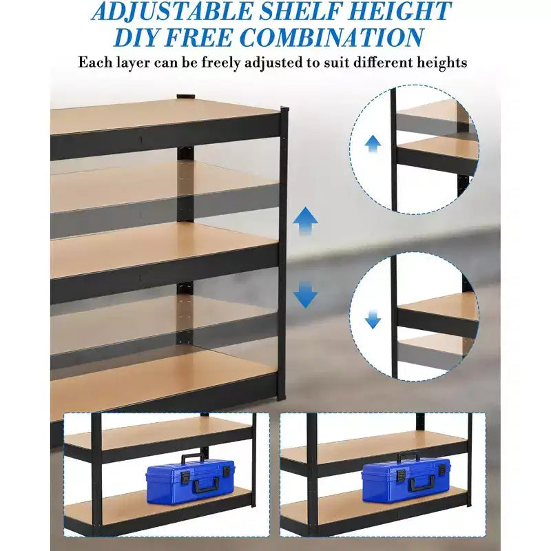 Étagères de rangement pour garage, étagères modulables, capacité de 900 kg, racks de rangement métalliques pour entrepôt, cellier, sous-sol