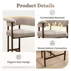Chaise de salle à manger en bois KERDOM, lot de 1, chaise de salle à manger moderne en tissu rembourré, coussin d'assise large sans accoudoirs, chaise de salle à manger de ferme, beige