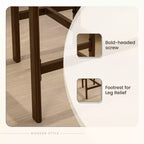 Chaise de salle à manger en bois KERDOM, lot de 1, chaise de salle à manger moderne en tissu rembourré, coussin d'assise large sans accoudoirs, chaise de salle à manger de ferme, beige