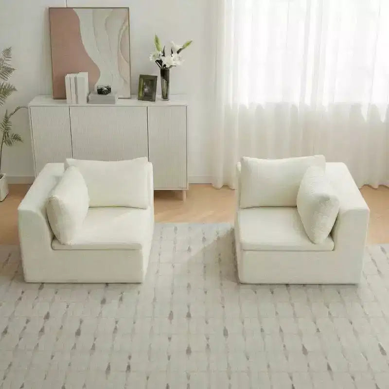 COZONY 140 Canapé modulable Cloud avec ottoman, mousse à mémoire de forme haute densité et tissu chenille, design en U avec double méridienne