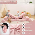 Canapé de jeu modulaire 12 pièces pour enfants, canapé sectionnel créatif pour salle de jeux et chambre à coucher, canapé pour tout-petits pour dormir, lire et jouer imaginatif