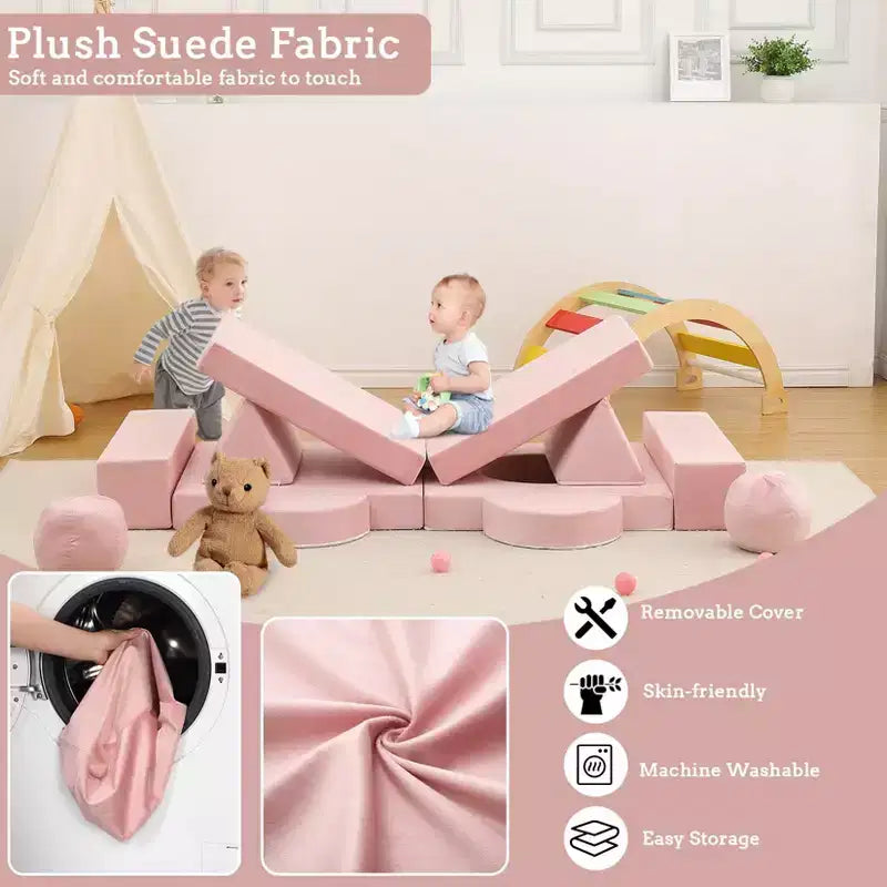 Canapé de jeu modulaire 12 pièces pour enfants, canapé sectionnel créatif pour salle de jeux et chambre à coucher, canapé pour tout-petits pour dormir, lire et jouer imaginatif