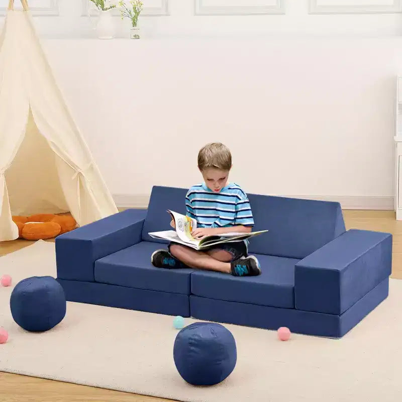 Canapé de jeu modulaire 12 pièces pour enfants, canapé sectionnel créatif pour salle de jeux et chambre à coucher, canapé pour tout-petits pour dormir, lire et jouer imaginatif