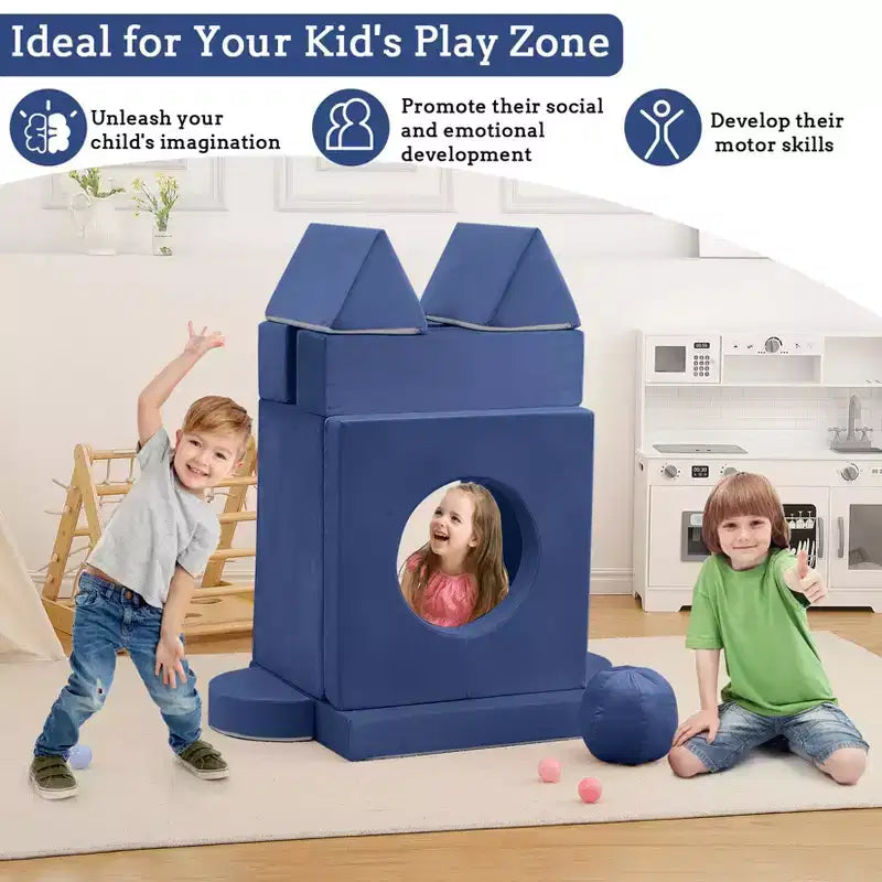 Canapé de jeu modulaire 12 pièces pour enfants, canapé sectionnel créatif pour salle de jeux et chambre à coucher, canapé pour tout-petits pour dormir, lire et jouer imaginatif