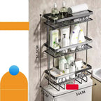Étagère de rangement 3 niveaux à poser au-dessus des toilettes, Organisateur de salle de bain avec design en fil métallique, Étagère pour articles de toilette, serviettes et produits de nettoyage