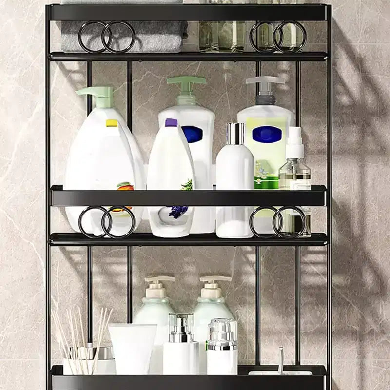 Étagère de rangement 3 niveaux à poser au-dessus des toilettes, Organisateur de salle de bain avec design en fil métallique, Étagère pour articles de toilette, serviettes et produits de nettoyage