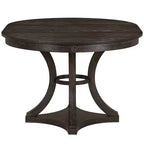 Ensemble de salle à manger rond extensible pour 4 personnes, ensemble de salle à manger rétro fonctionnel en bois 5 pièces avec 4 chaises rembourrées pour la cuisine