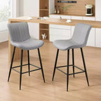 MAYEERTY Dining Chairs Set of 2 Faux Leather Metal Legs Kitchen & Dining Room Chairs for Dining Room Gray