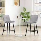 MAYEERTY Chaises de salle à manger lot de 2 en similicuir avec pieds en métal pour cuisine et salle à manger, gris
