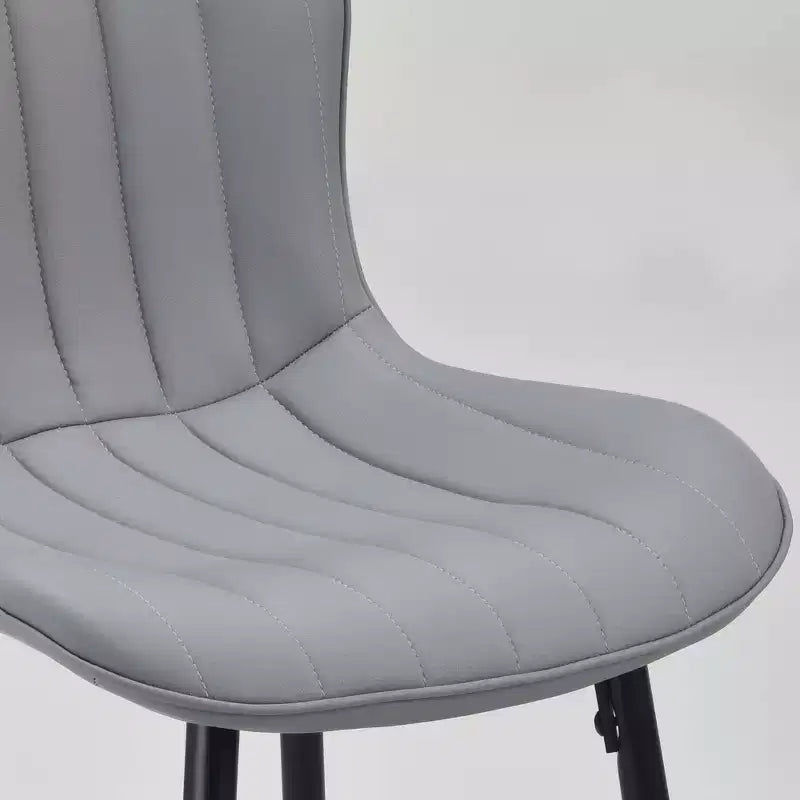 MAYEERTY Chaises de salle à manger lot de 2 en similicuir avec pieds en métal pour cuisine et salle à manger, gris