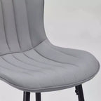 MAYEERTY Chaises de salle à manger lot de 2 en similicuir avec pieds en métal pour cuisine et salle à manger, gris