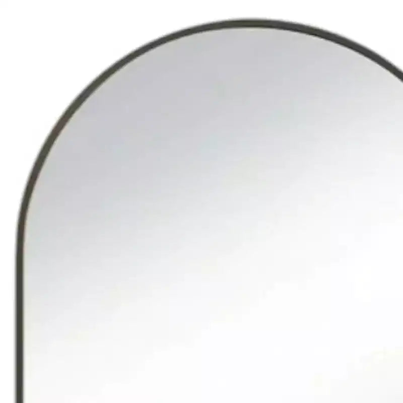 Miroir d'appoint HomeRoots 35 à cadre arqué en métal noir