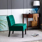 Fauteuil d'appoint Whisen 2 pièces en velours, fauteuil sans accoudoirs avec capitonnage à boutons et coussin en mousse haute densité de qualité supérieure