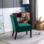 Fauteuil d'appoint Whisen 2 pièces en velours, fauteuil sans accoudoirs avec capitonnage à boutons et coussin en mousse haute densité de qualité supérieure