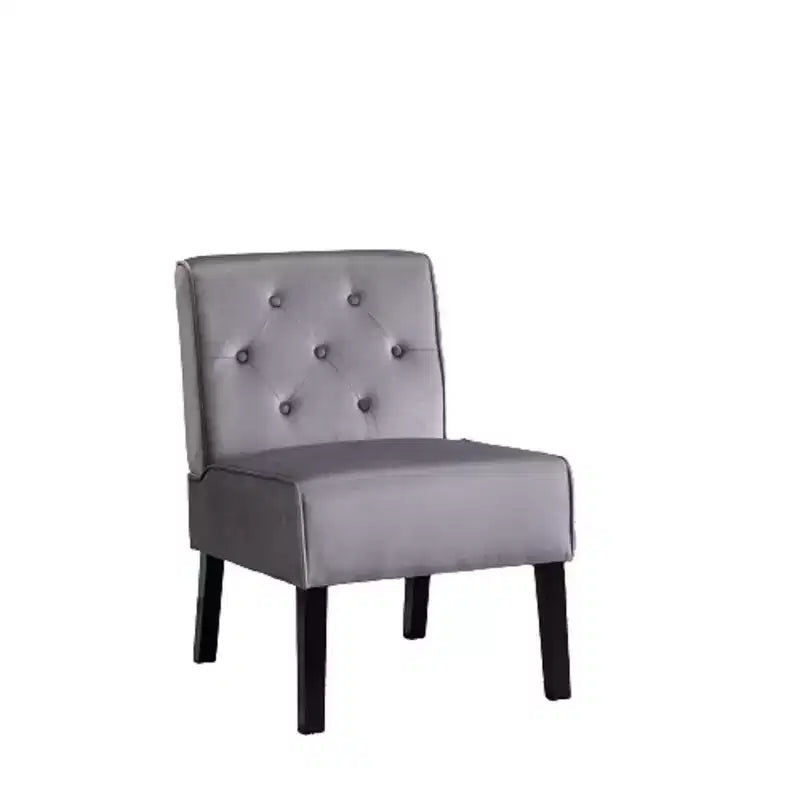 Fauteuil d'appoint Whisen 2 pièces en velours, fauteuil sans accoudoirs avec capitonnage à boutons et coussin en mousse haute densité de qualité supérieure