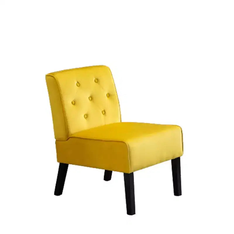 Fauteuil d'appoint Whisen 2 pièces en velours, fauteuil sans accoudoirs avec capitonnage à boutons et coussin en mousse haute densité de qualité supérieure