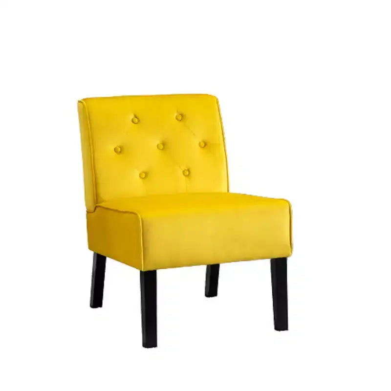 Fauteuil d'appoint Whisen 2 pièces en velours, fauteuil sans accoudoirs avec capitonnage à boutons et coussin en mousse haute densité de qualité supérieure