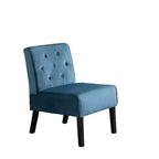 Fauteuil d'appoint Whisen 2 pièces en velours, fauteuil sans accoudoirs avec capitonnage à boutons et coussin en mousse haute densité de qualité supérieure