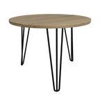 Lot de 2 tables basses gigognes rondes de 70 cm, plateaux aspect bois marron rustique, piètement en métal robuste, tables d'appoint peu encombrantes