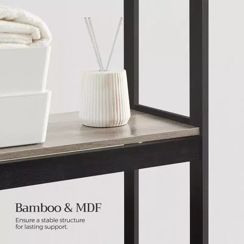 Meuble de rangement pour toilettes SONGMICS, organiseur de salle de bain 3 niveaux au-dessus des toilettes avec étagères réglables