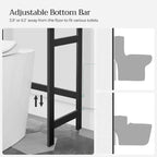 Meuble de rangement pour toilettes SONGMICS, organiseur de salle de bain 3 niveaux au-dessus des toilettes avec étagères réglables