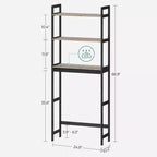 Meuble de rangement pour toilettes SONGMICS, organiseur de salle de bain 3 niveaux au-dessus des toilettes avec étagères réglables
