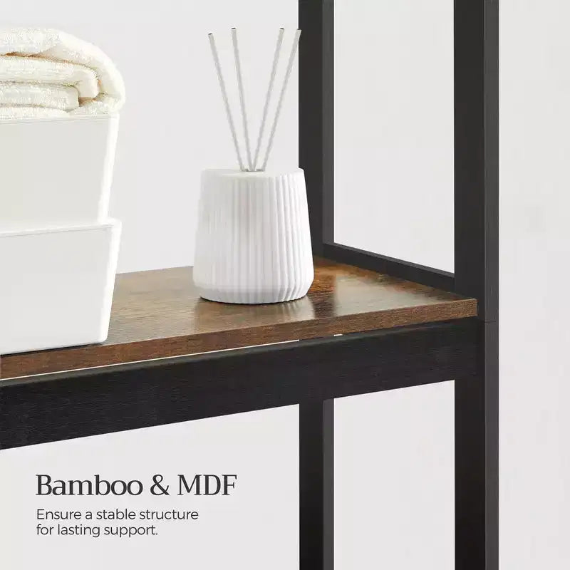Meuble de rangement pour toilettes SONGMICS, organiseur de salle de bain 3 niveaux au-dessus des toilettes avec étagères réglables