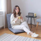 Fauteuil de relaxation pliable 83x41x17.5cm, 6 positions réglables, assise rembourrée en coton pour salon et terrasse