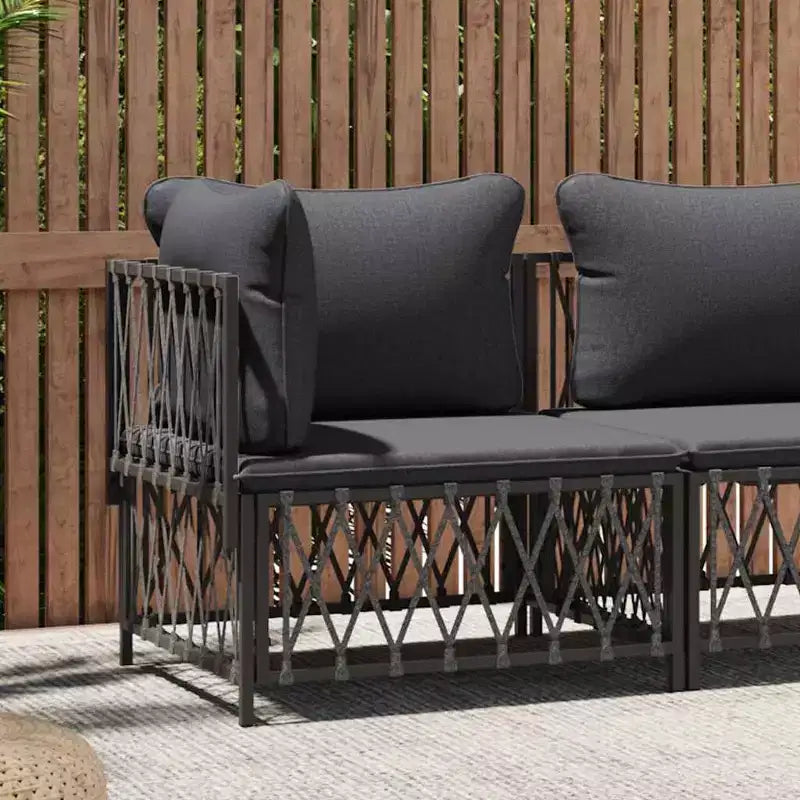 vidaXL Salon de jardin en acacia massif et polyester Naturel