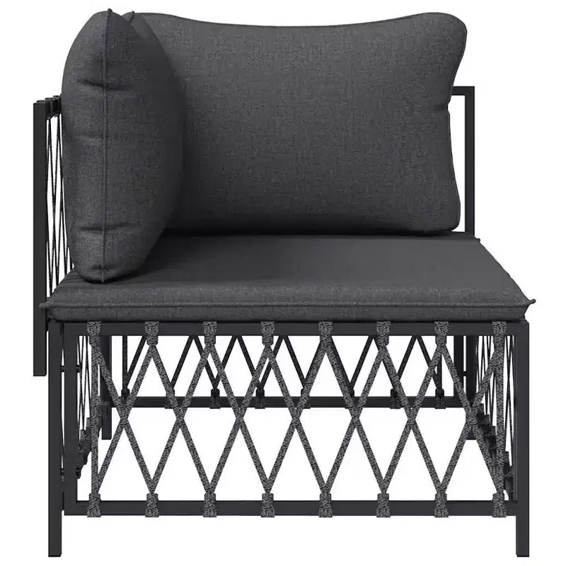 vidaXL Salon de jardin en acacia massif et polyester Naturel