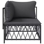 vidaXL Salon de jardin en acacia massif et polyester Naturel