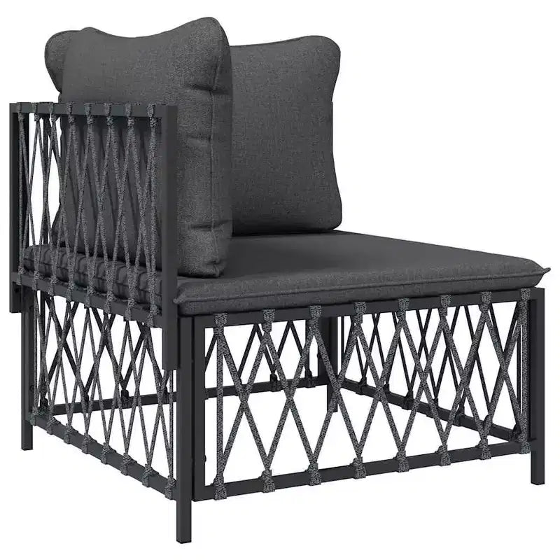 vidaXL Salon de jardin en acacia massif et polyester Naturel