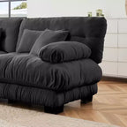 Canapé deux places MAYEERTY Cloud avec 2 coussins d'assise, 2 coussins lombaires et 2 coussins décoratifs pour salon Gris