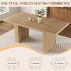 Table de salle à manger de 70,8 pouces, table de salle à manger moderne avec rangement, table de cuisine en bois avec pieds cannelés, table de cuisine rustique en bois