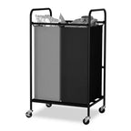 Panier de tri à linge robuste, 2 sacs amovibles de 40 L, grande capacité, roulettes verrouillables, panier à linge roulant peu encombrant pour vêtements sales