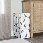 Sweet Jojo Designs - Panier à Linge Pliable avec Poignées pour Garçon, Fille, Unisexe/Neutre, Motif Ours Lune Bleu Or et Blanc
