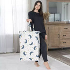Sweet Jojo Designs - Panier à Linge Pliable avec Poignées pour Garçon, Fille, Unisexe/Neutre, Motif Ours Lune Bleu Or et Blanc