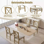 FurnitureR Lot de 2 chaises pliantes de salle à manger avec assise rembourrée, chaises pliantes pour cuisine, salle à manger, petit espace, chaises d'appoint peu encombrantes