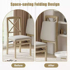 FurnitureR Lot de 2 chaises pliantes de salle à manger avec assise rembourrée, chaises pliantes pour cuisine, salle à manger, petit espace, chaises d'appoint peu encombrantes